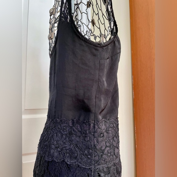 Free People Black Shift or Slip Dress w/ Lace Details Size 4 - Picture 7 of 12